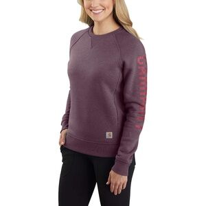 Carhartt Women's Relaxed Fit Midweight Crewneck Block Logo NWT 2X Fall Outdoor